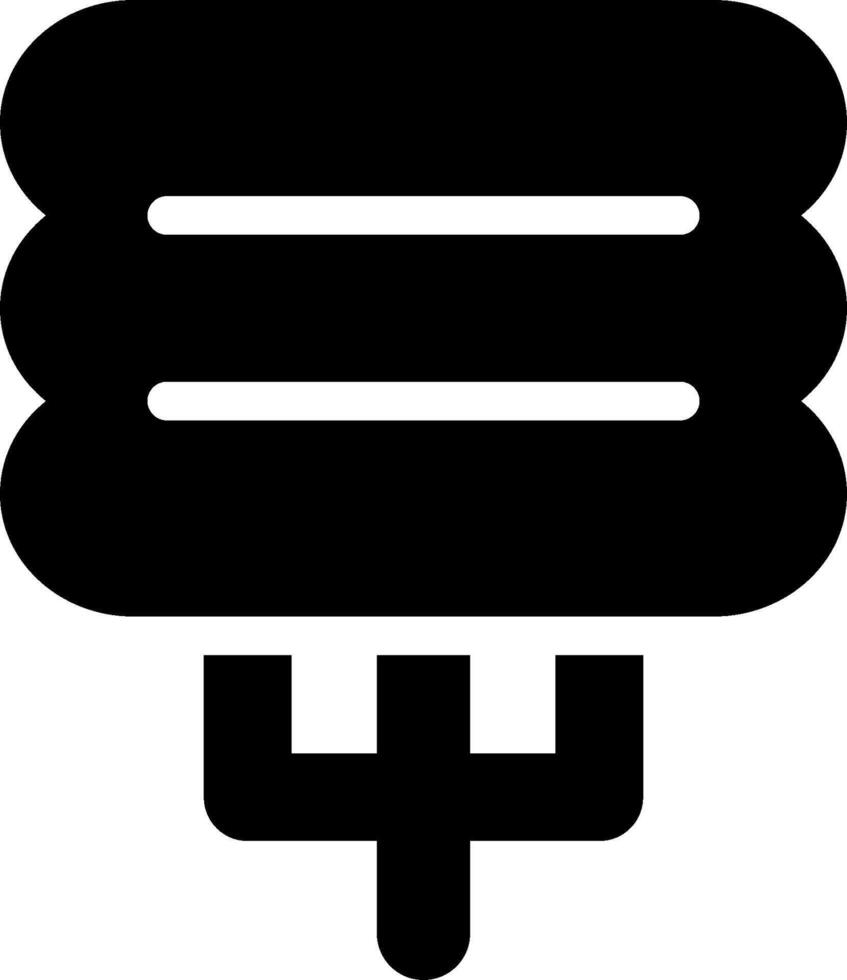 A black and white icon of a light bulb vector