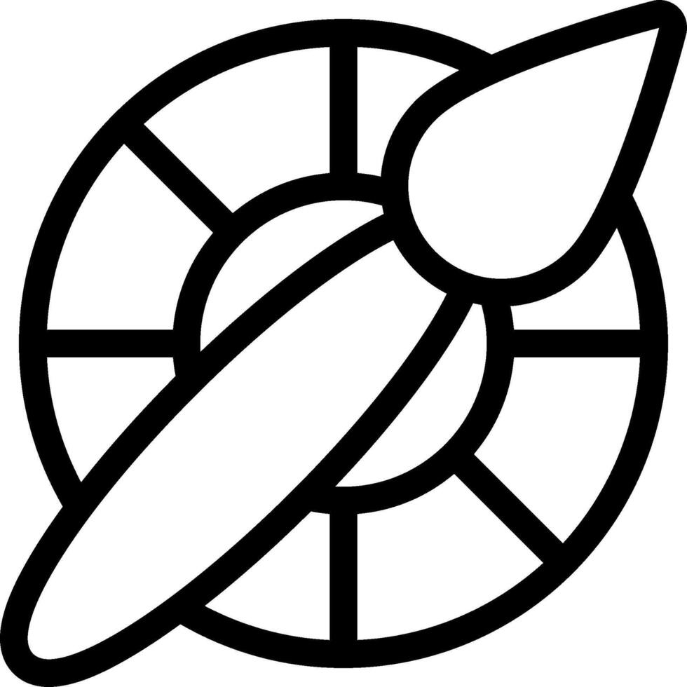 A black and white drawing of a paintbrush vector