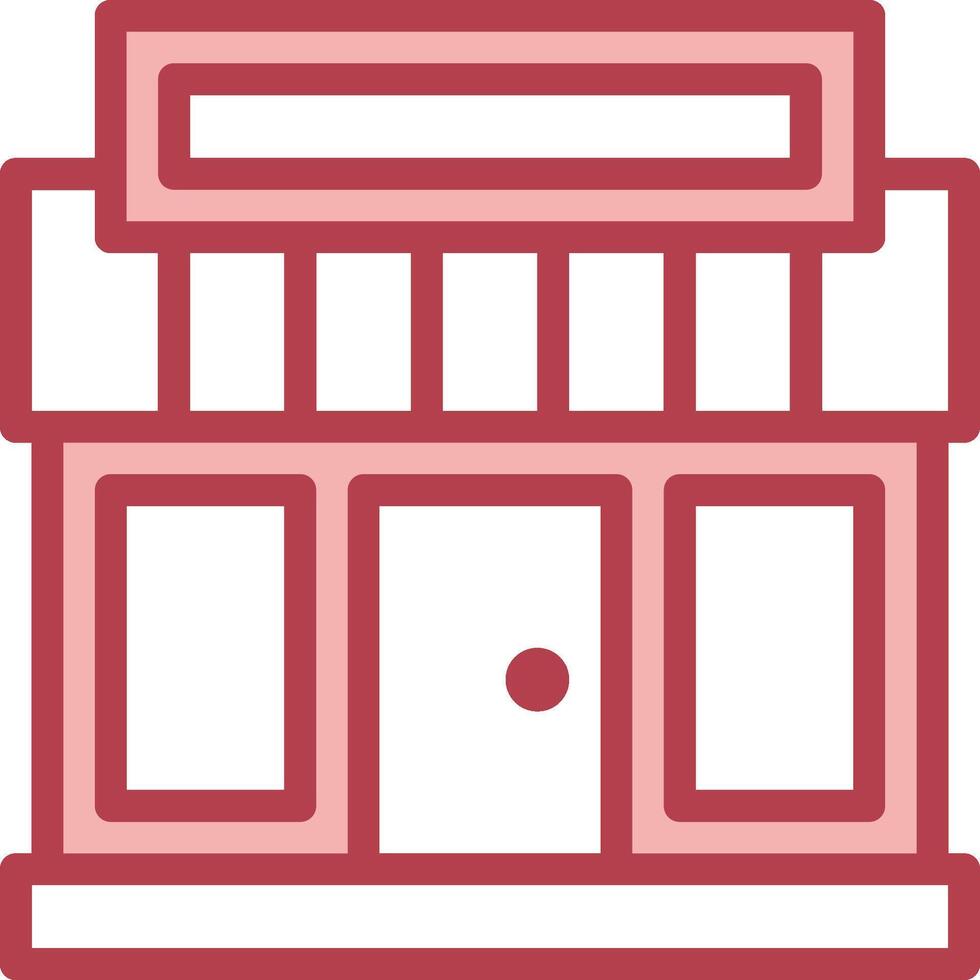 A small store icon with a red background vector