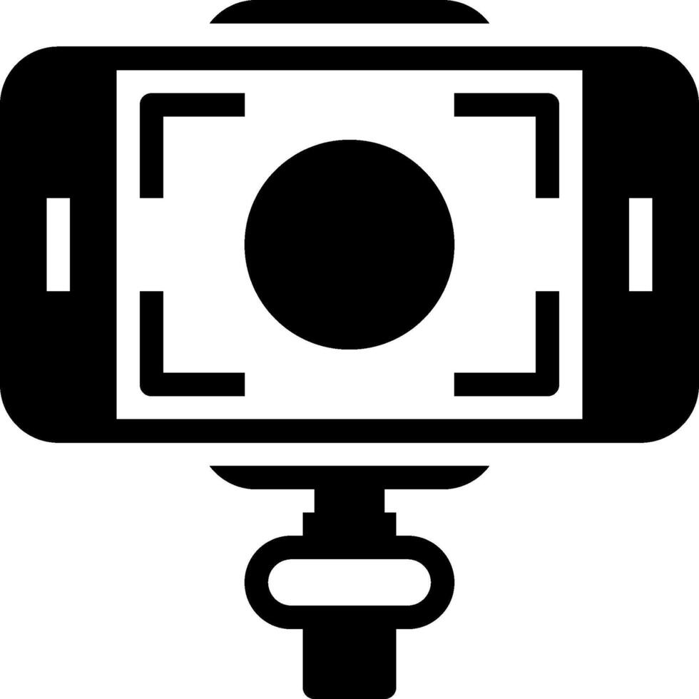 A camera on a tripod with a white background vector