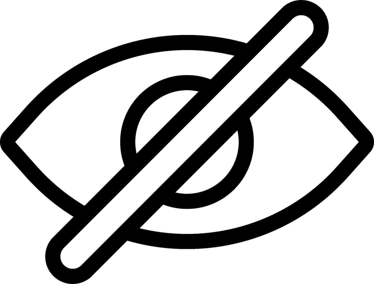 No eye icon vector