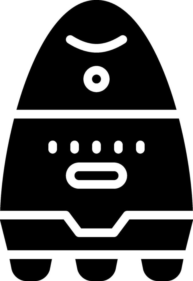 A black and white icon of a robot vector