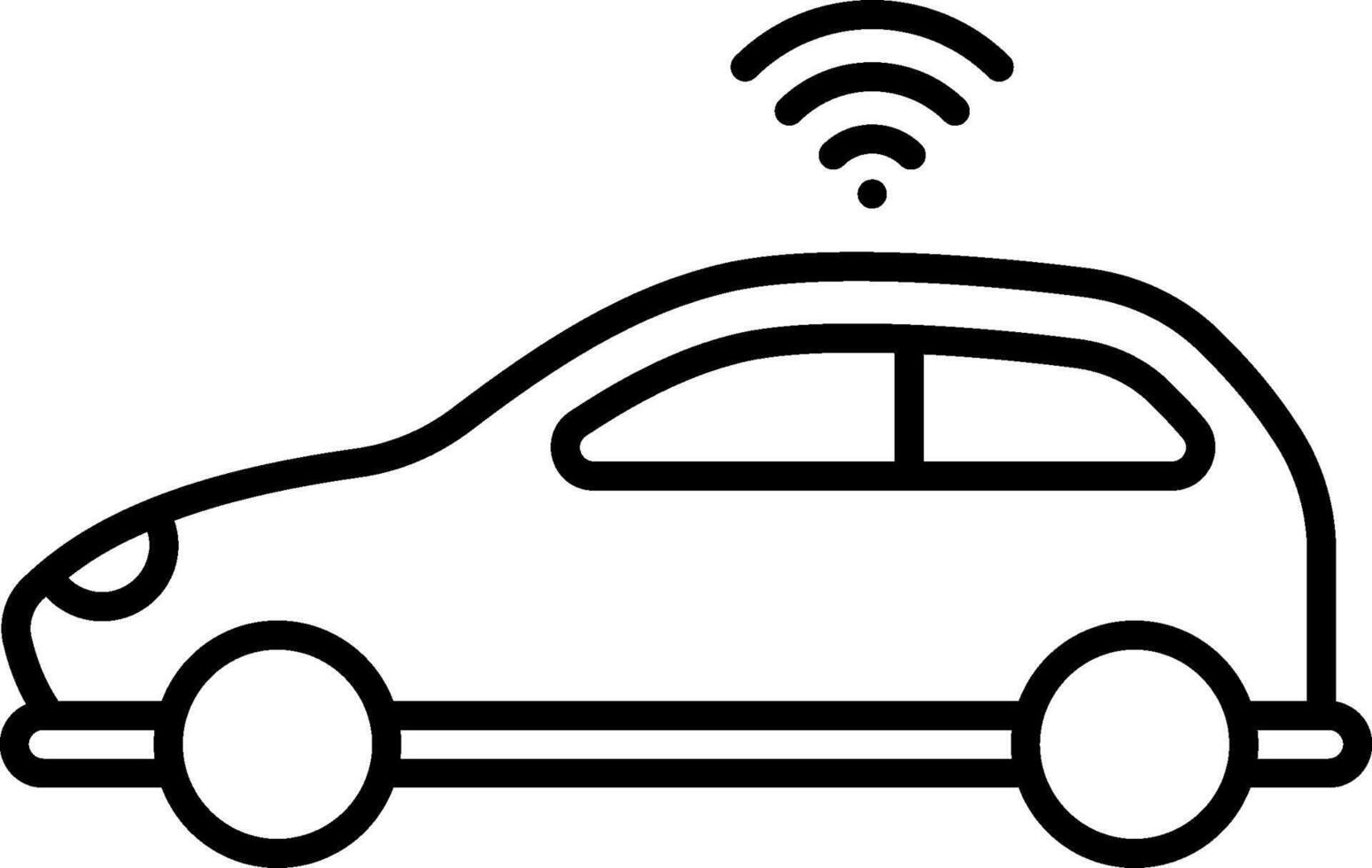 A car with wifi connected to it vector