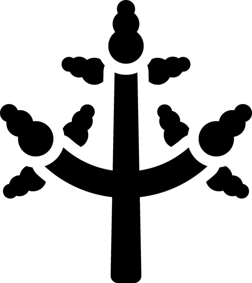 A black and white cross with four branches vector