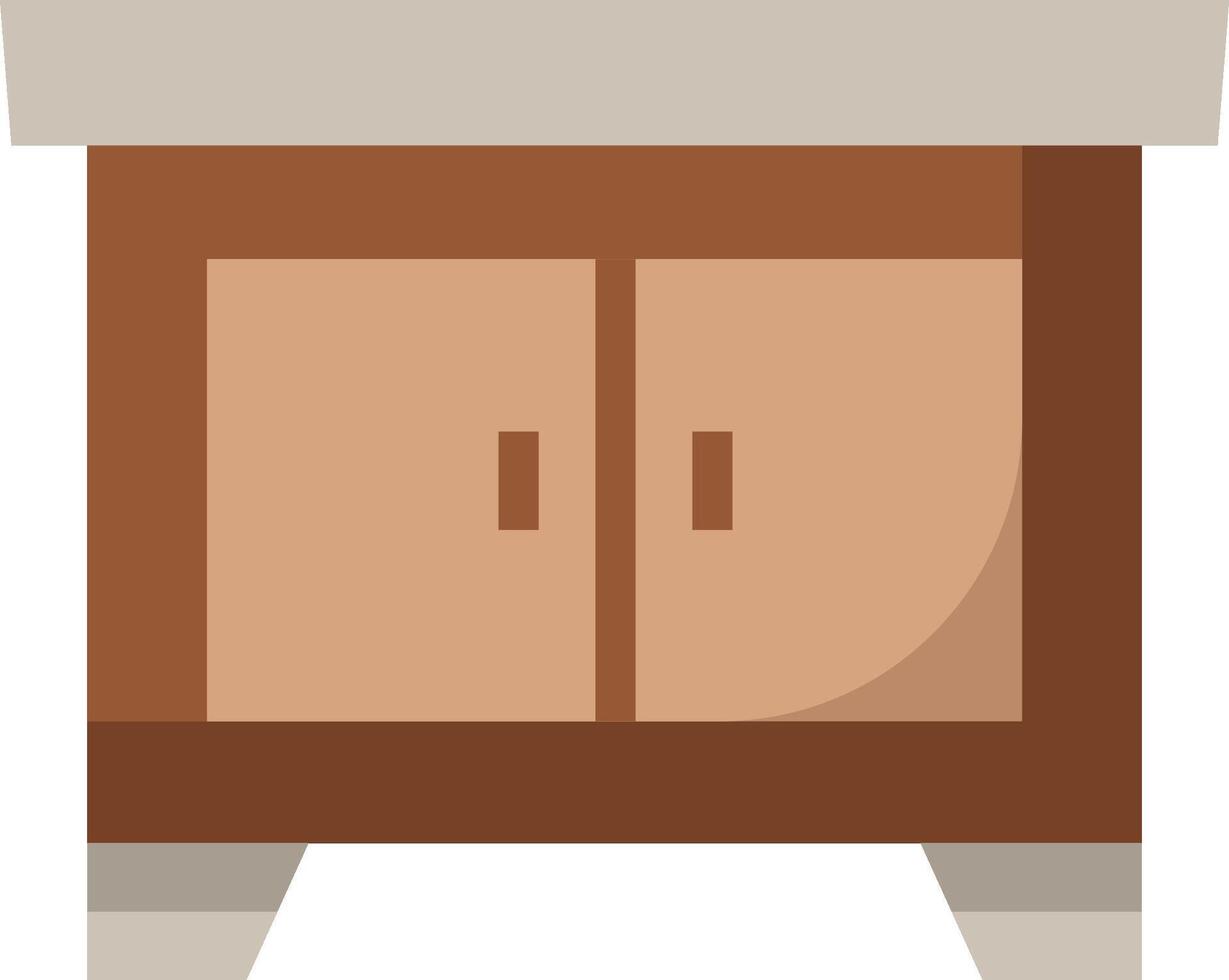 A cabinet with two doors on a white background vector