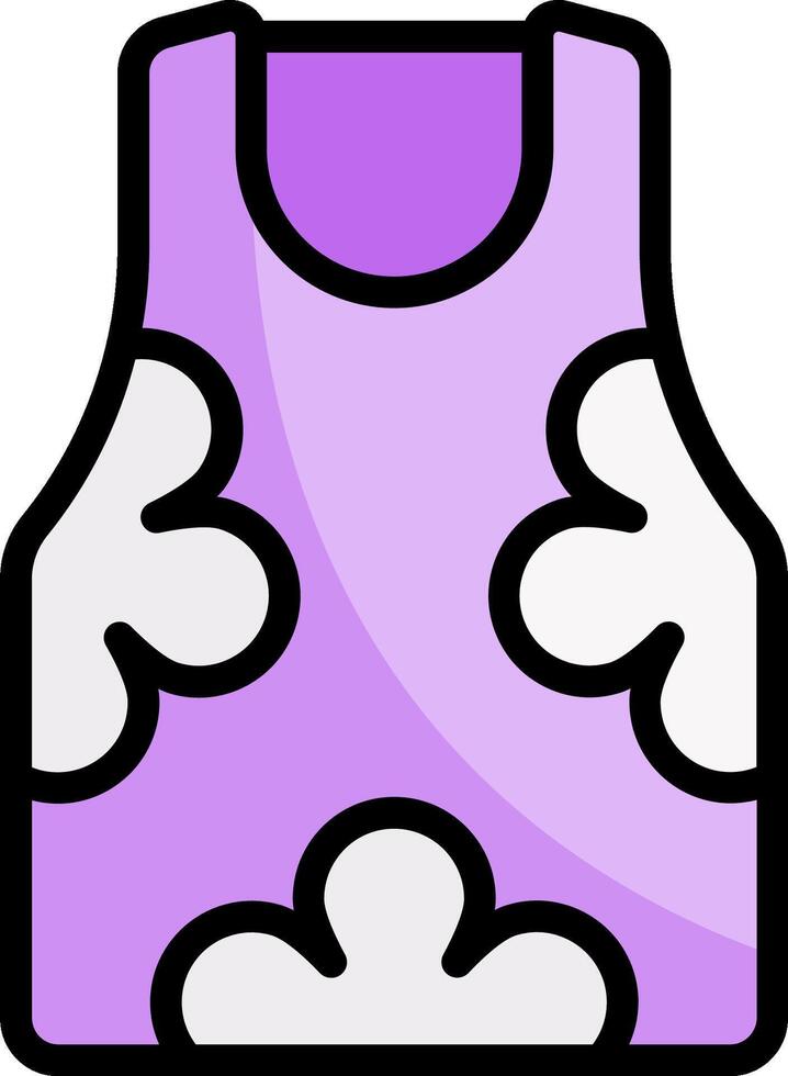 A purple vest with clouds on it vector