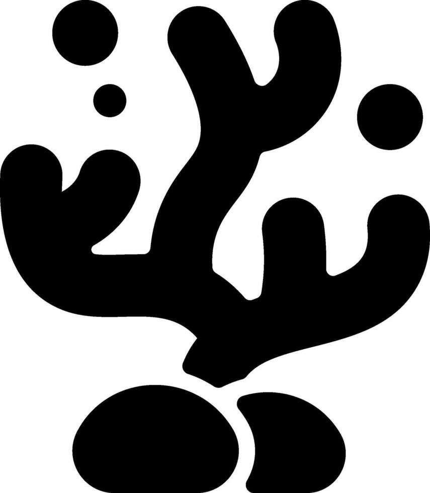 A black and white logo of a plant with a leaf vector