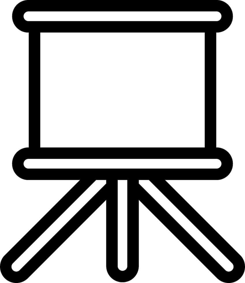 A black and white drawing of a table with a chair vector