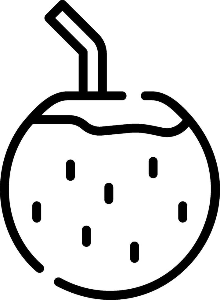 A black and white drawing of a drink with a straw vector