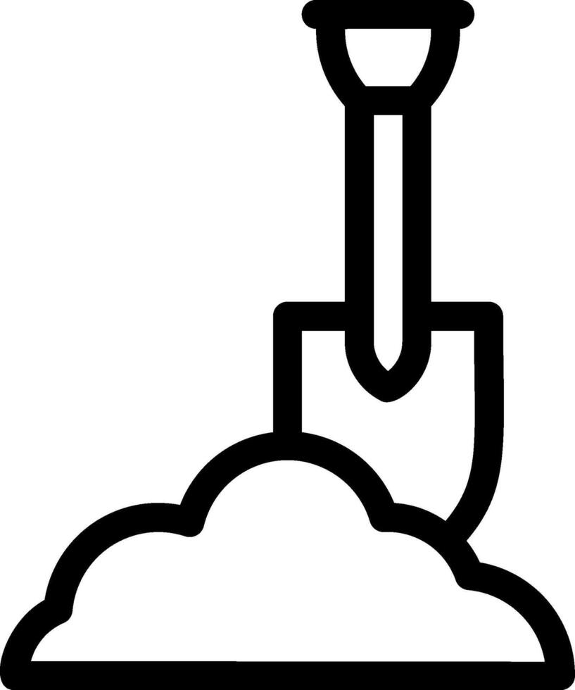 A shovel and a shovel in the ground vector