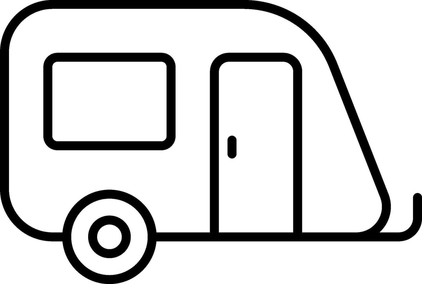 An outline of a camper trailer vector