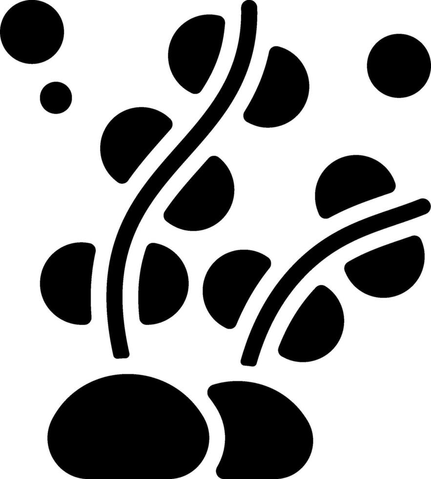 A black and white illustration of a plant with leaves vector