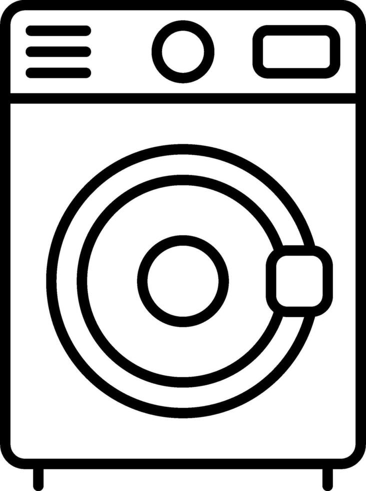 A black and white drawing of a washing machine vector