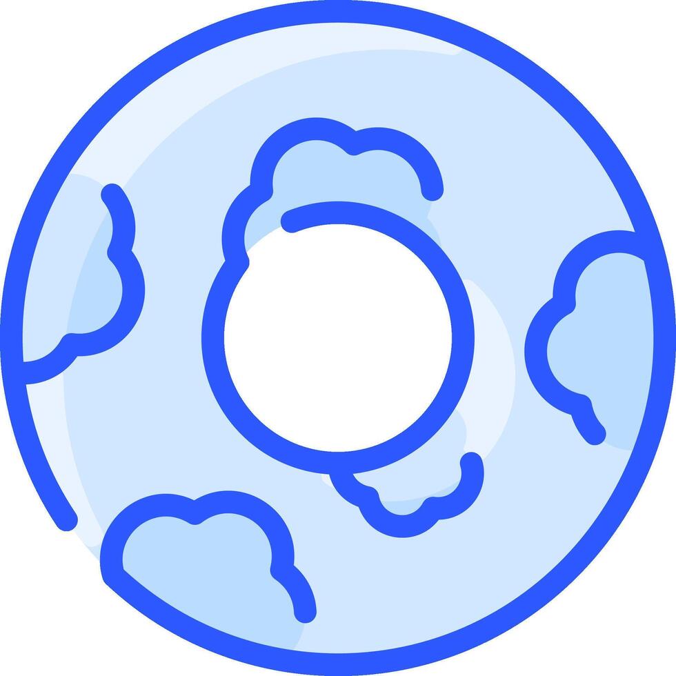A blue donut with clouds in the middle vector