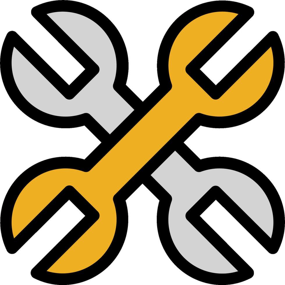 A wrench and two crossed wrenches icon vector