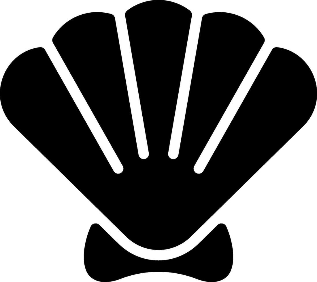 A black and white shell icon vector