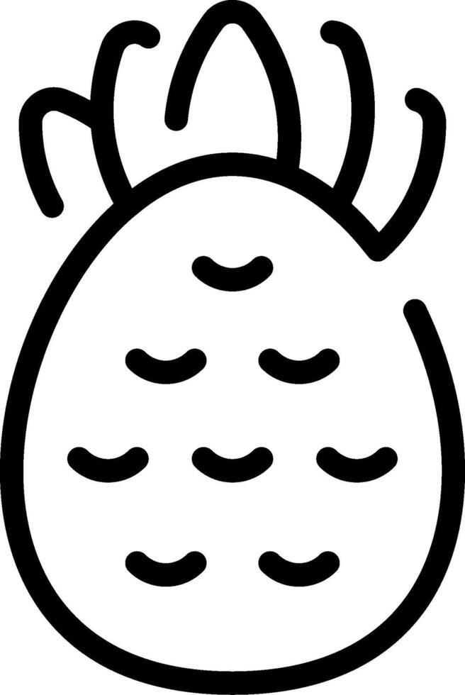 A black and white drawing of a pineapple vector