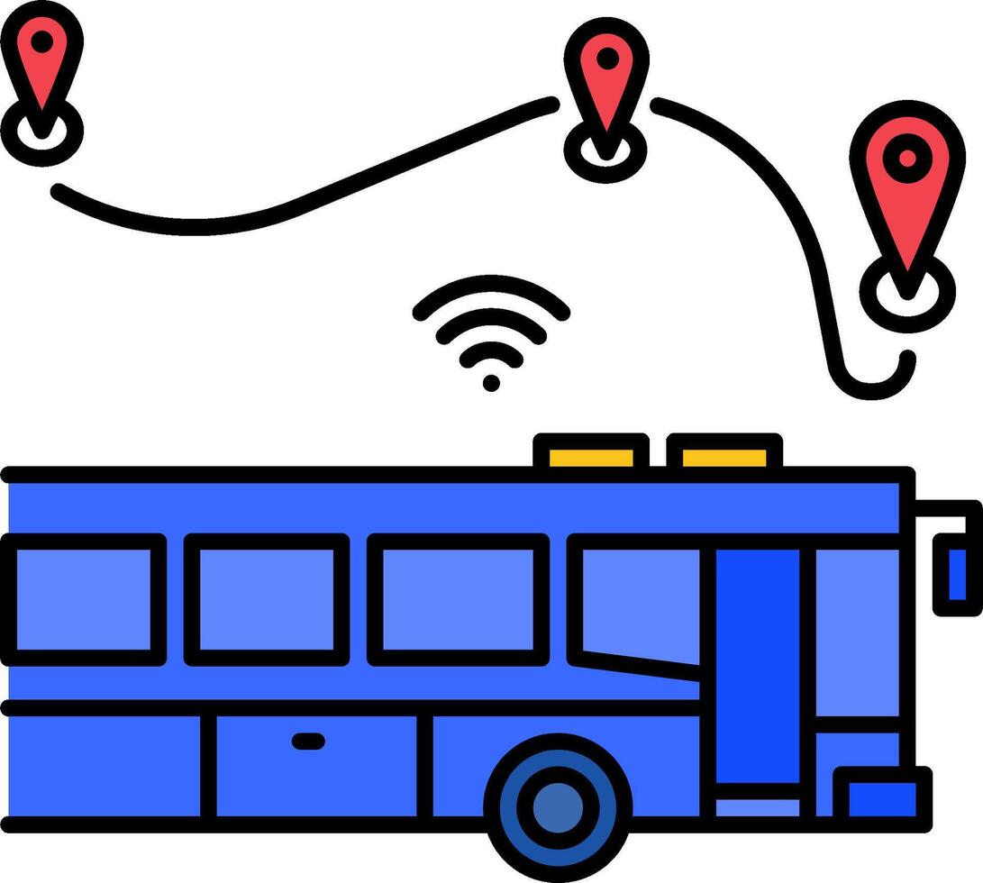 A bus with wifi and a map vector