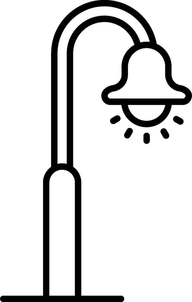 A black and white illustration of a street light vector