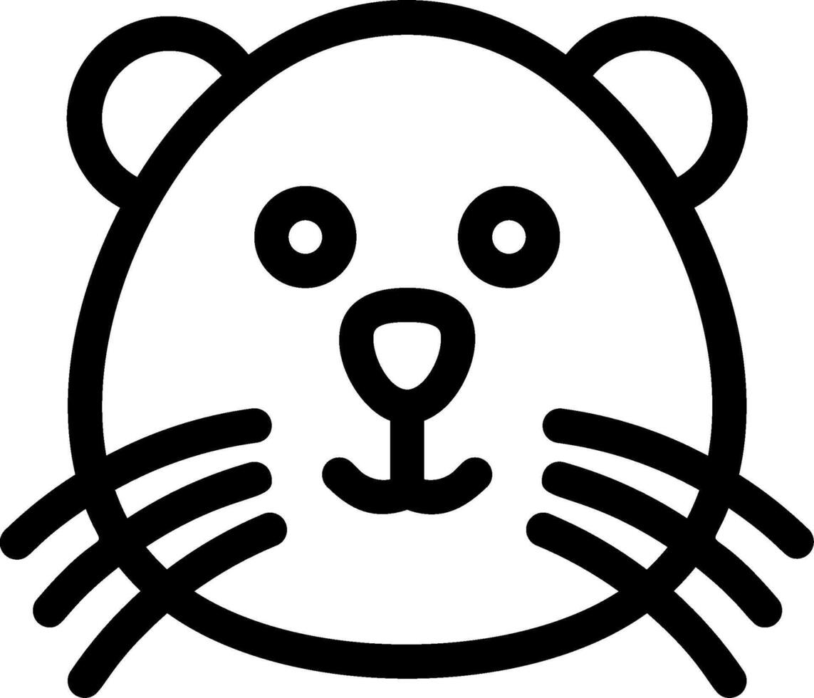 A black and white drawing of a mouse vector