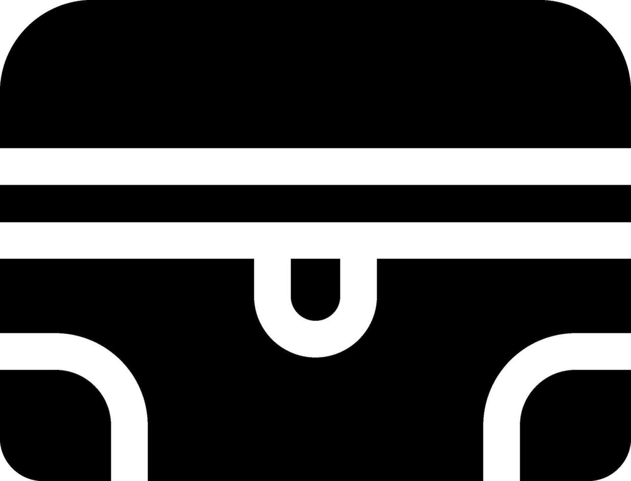 A black and white icon of a suitcase vector