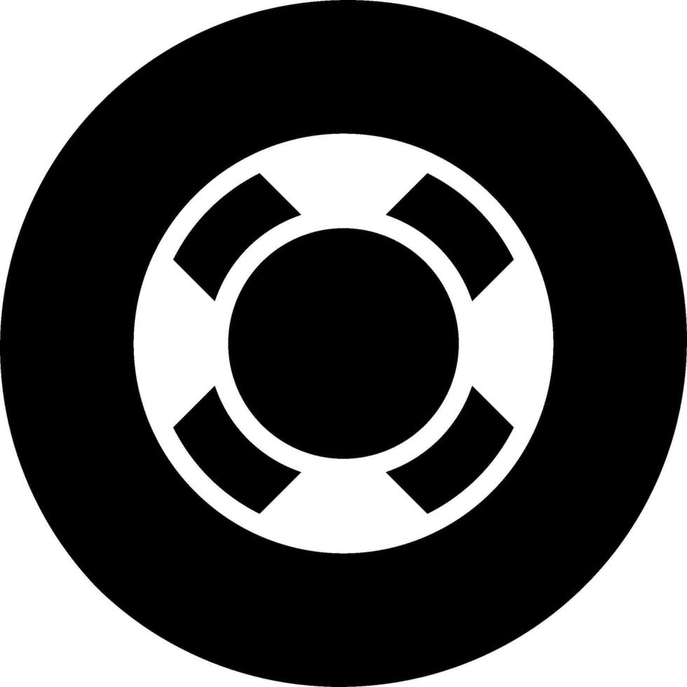 A black and white circle with a circular symbol vector