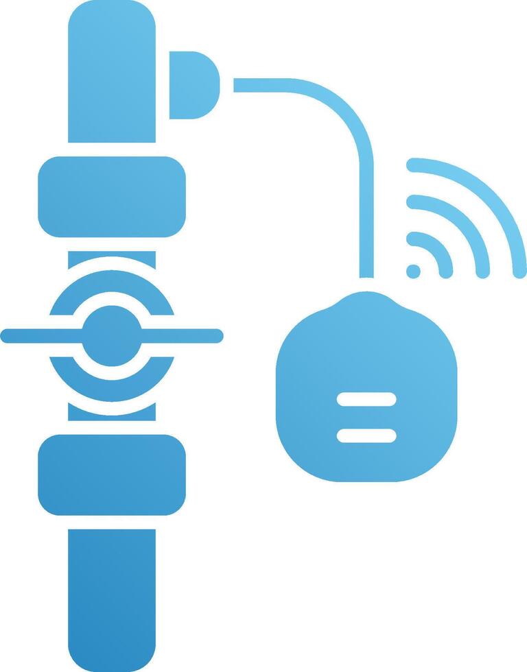 A blue water pipe with a wifi symbol on it vector