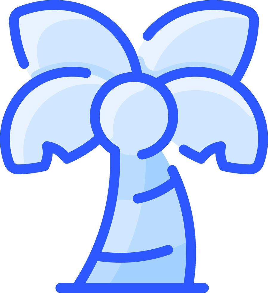 A blue palm tree icon vector