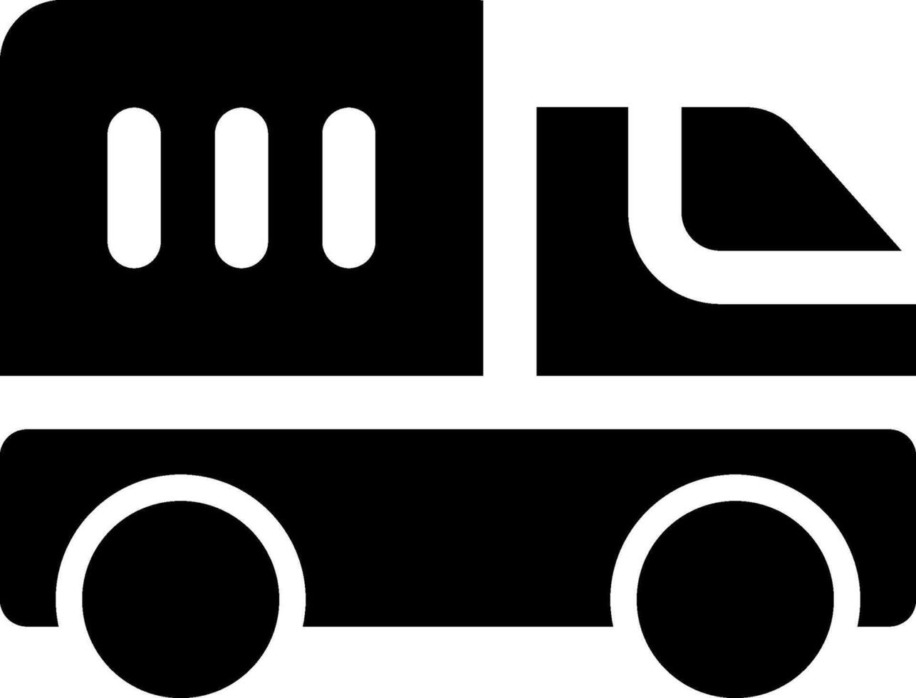 A black and white truck icon on a white background vector