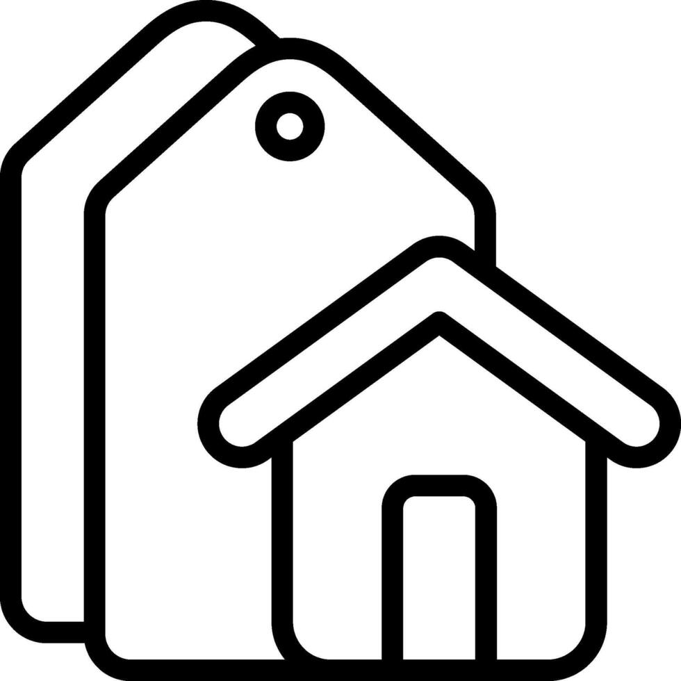 A house and tag icon on a white background vector