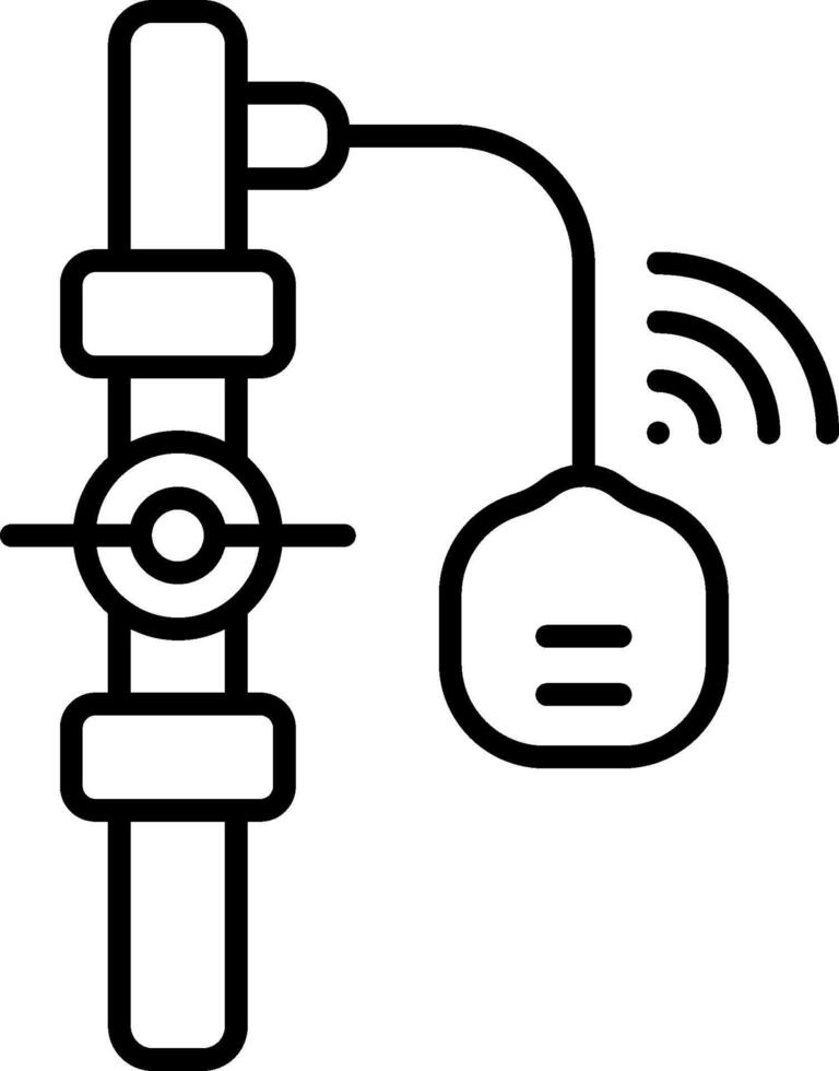 A black and white illustration of a water meter vector