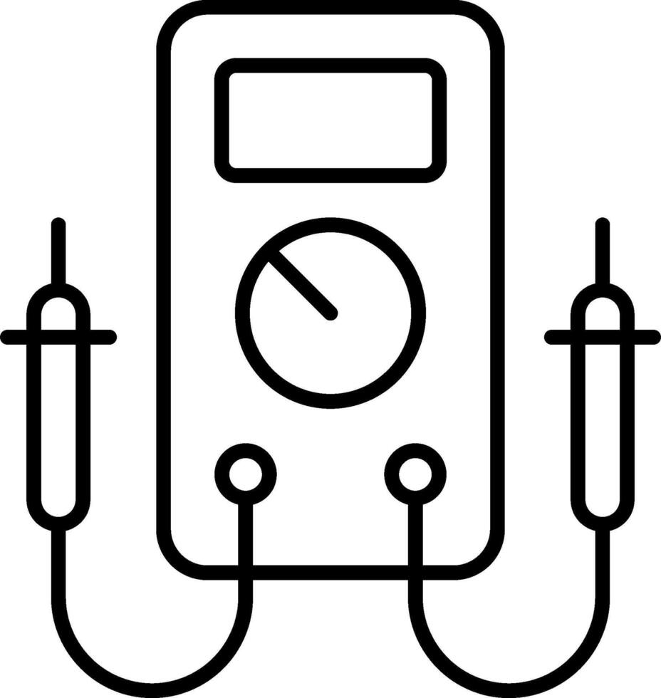 A black and white image of a device with two wires vector