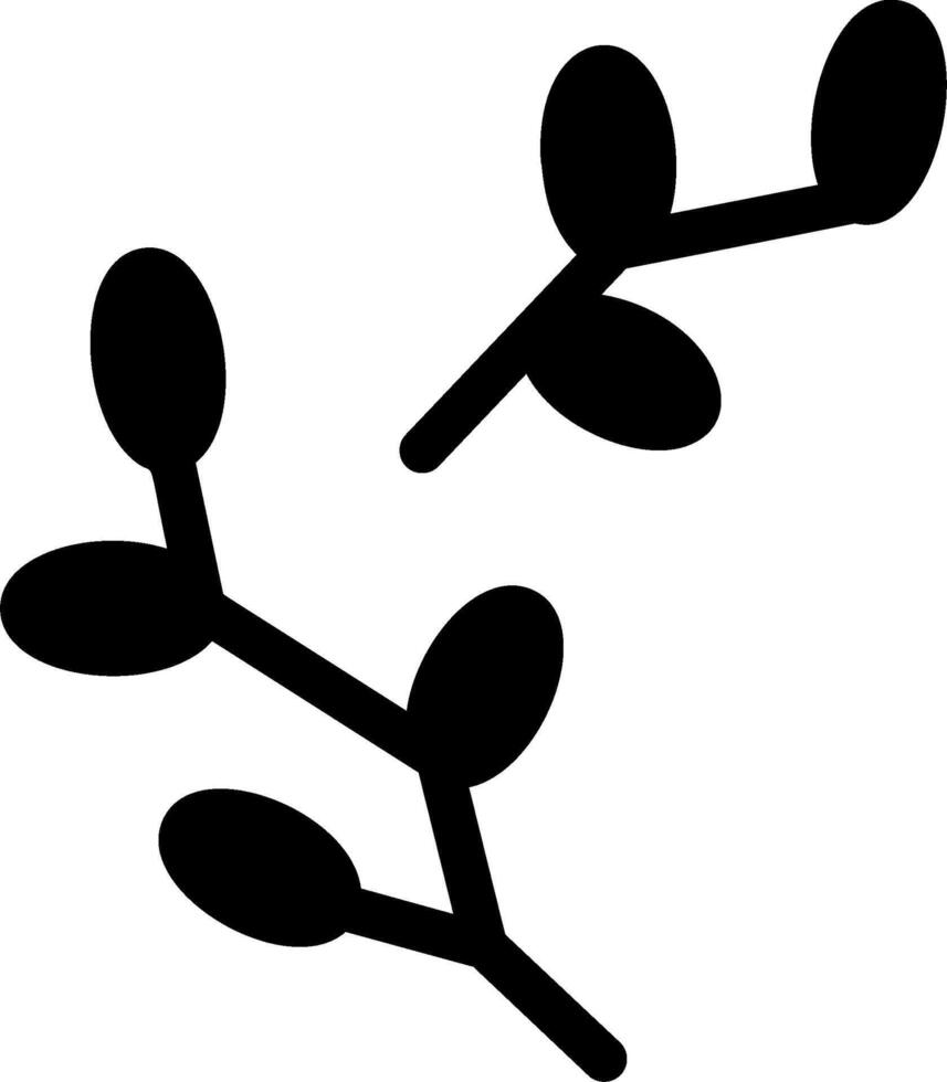 A black and white illustration of a plant with leaves vector