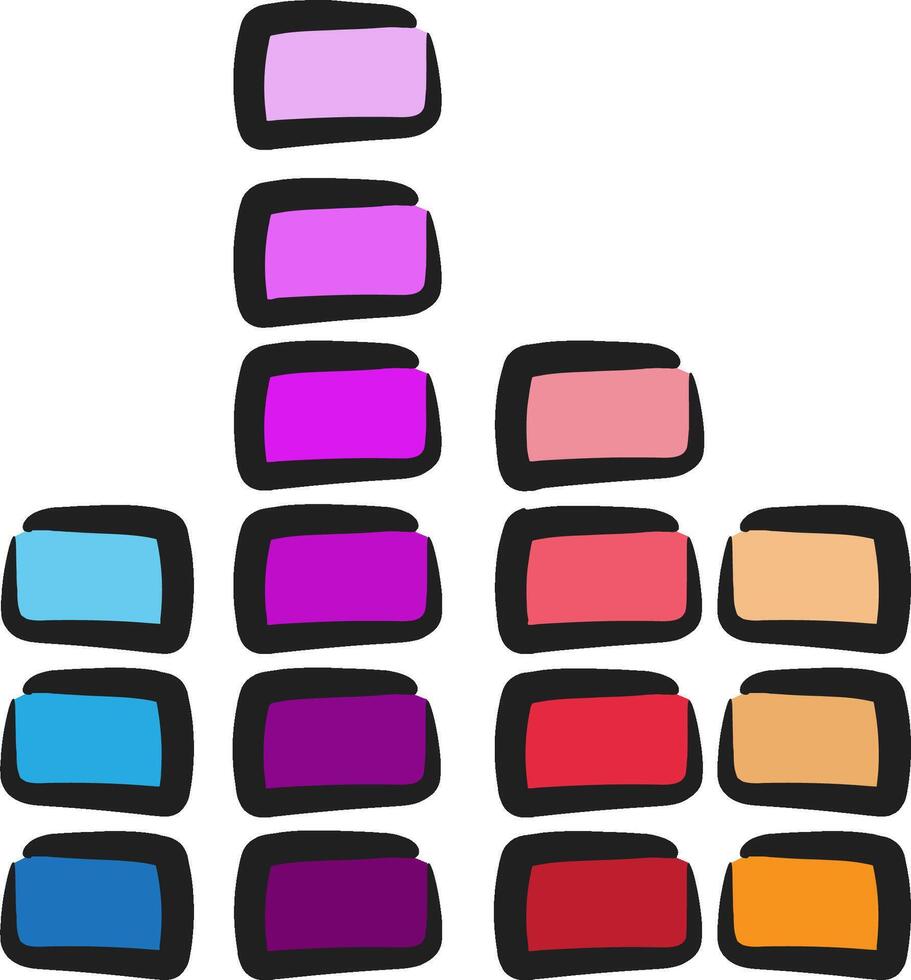 Colorful squares with different colors on them vector