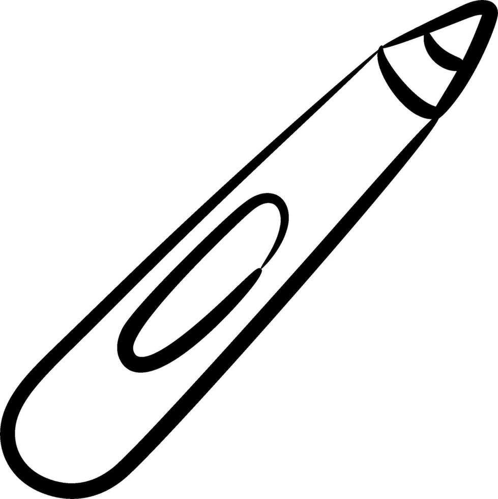 A black and white drawing of a pencil vector