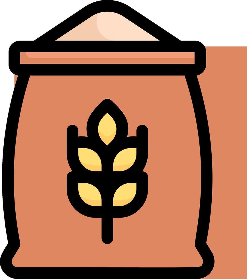 A bag of wheat with a leaf on it vector