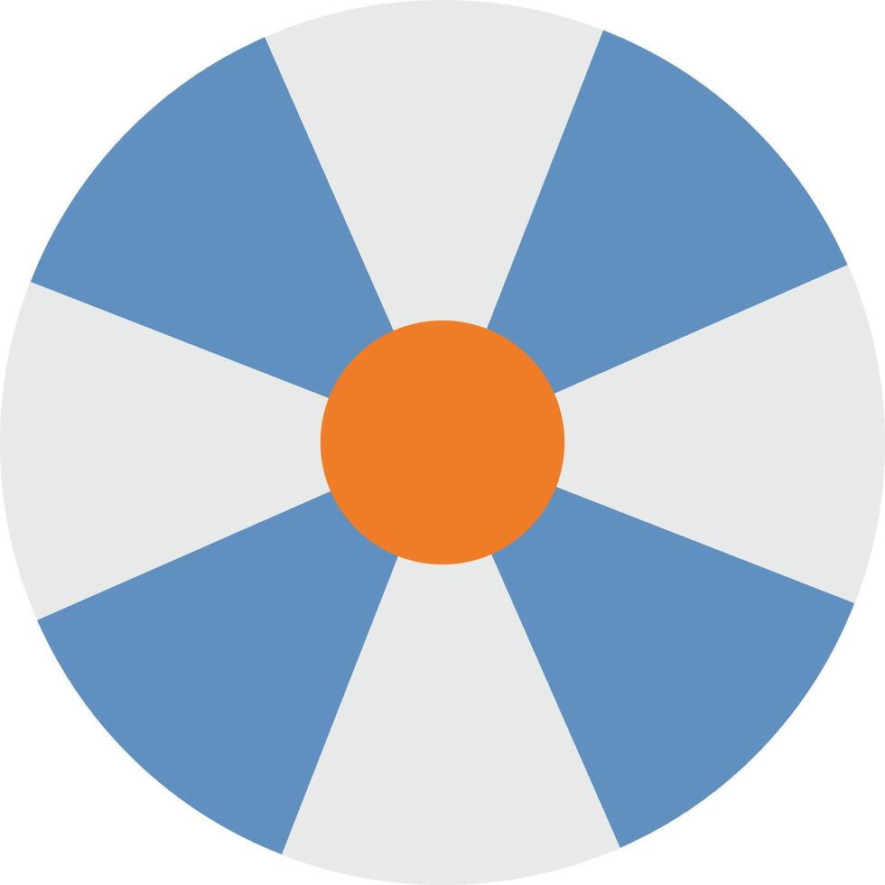 A blue and white circular icon vector