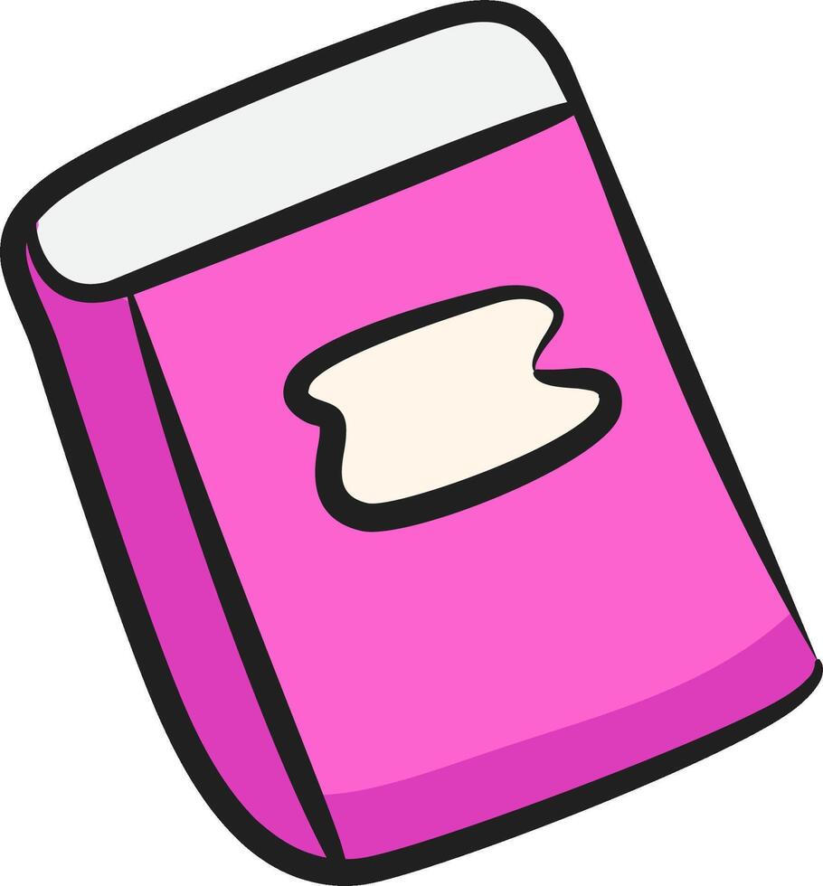 A pink book with a white cover vector