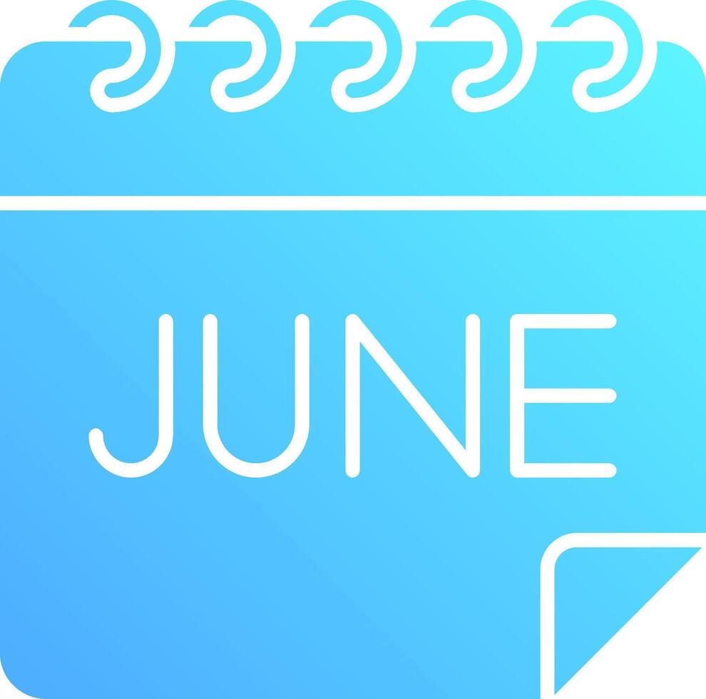 June calendar icon vector