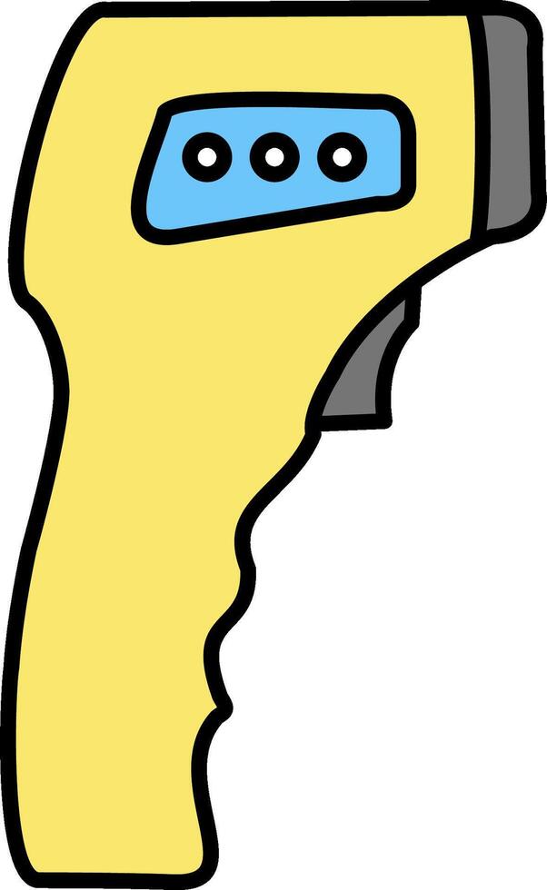 A yellow and blue gun with a blue handle vector