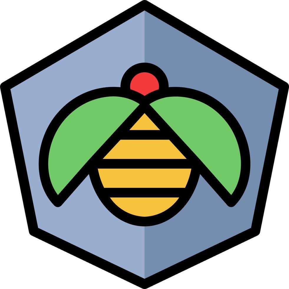 A bee with a leaf on it vector