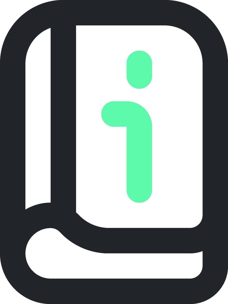 A green and black icon with the word i vector
