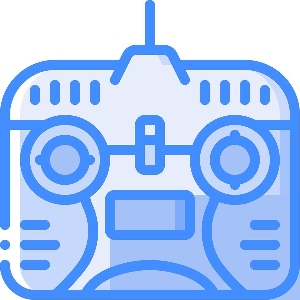 A blue and white icon of a remote control vector