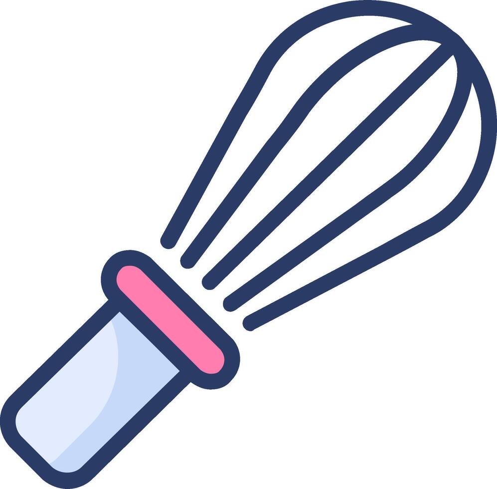 A whisk with a pink handle on a white background vector