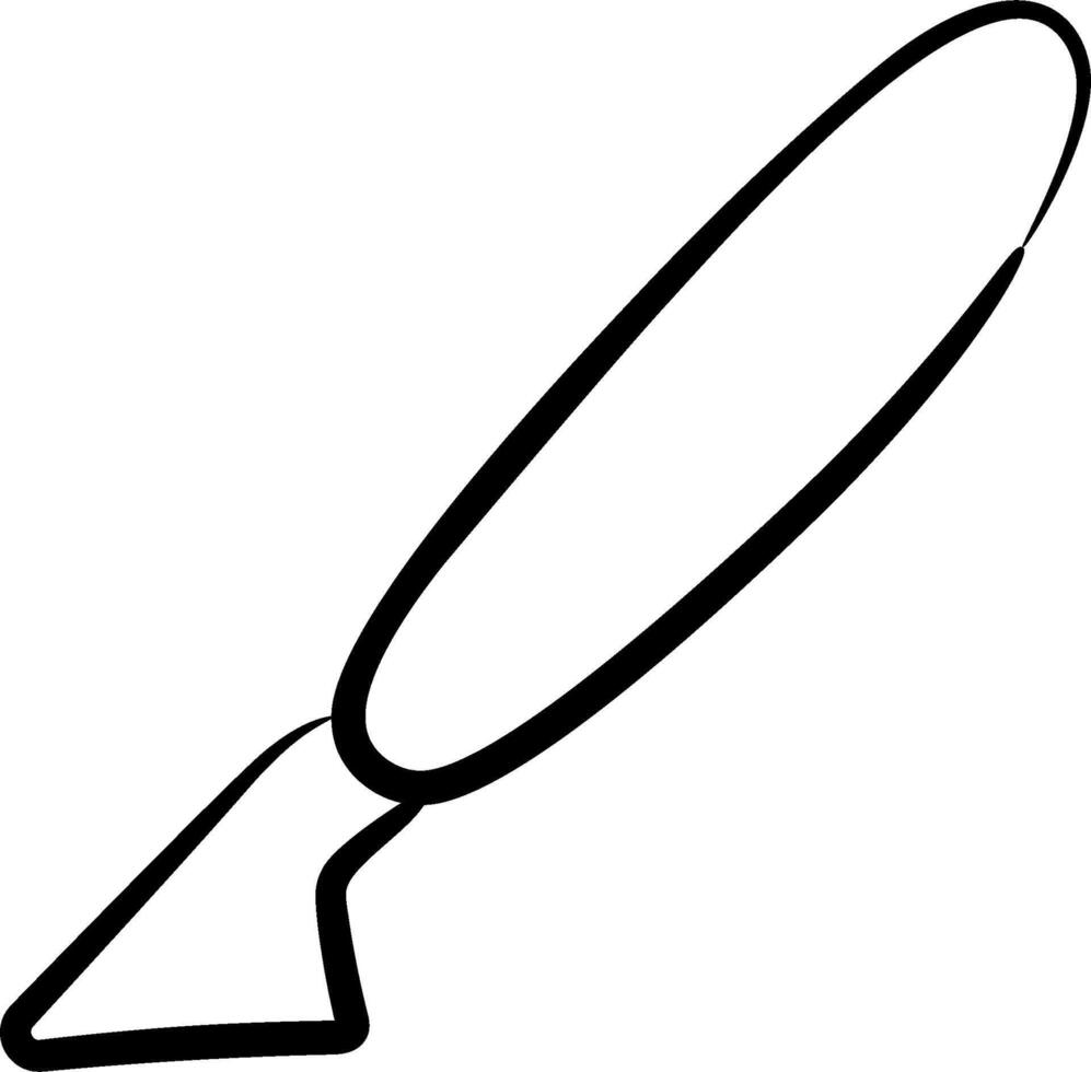 A black and white drawing of a paintbrush vector