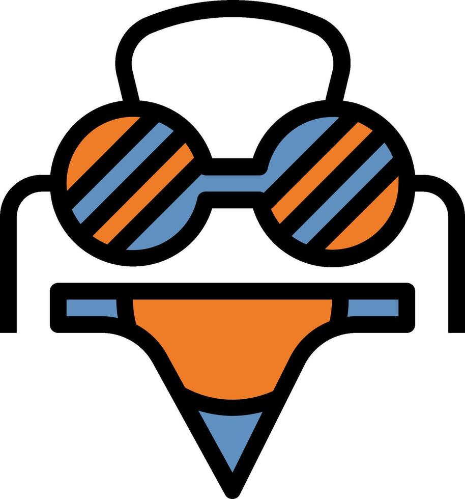 A cartoon swimsuit with goggles and a swimsuit vector