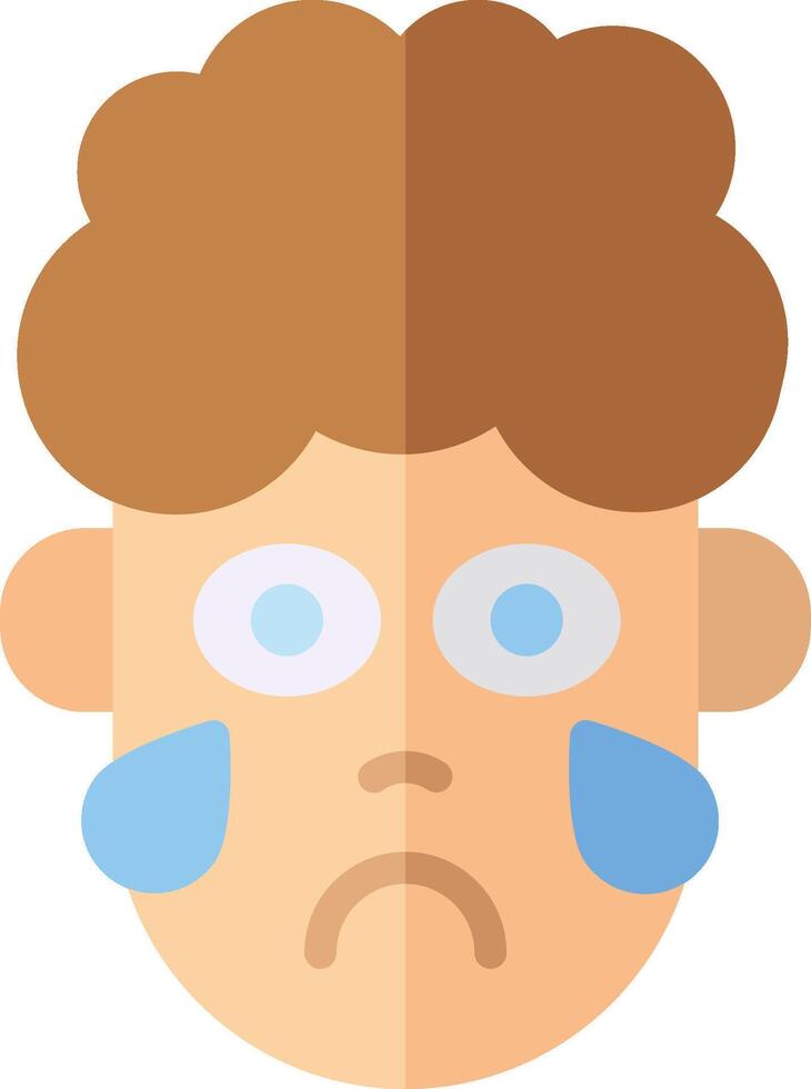 A man with a sad face and a blue eye vector