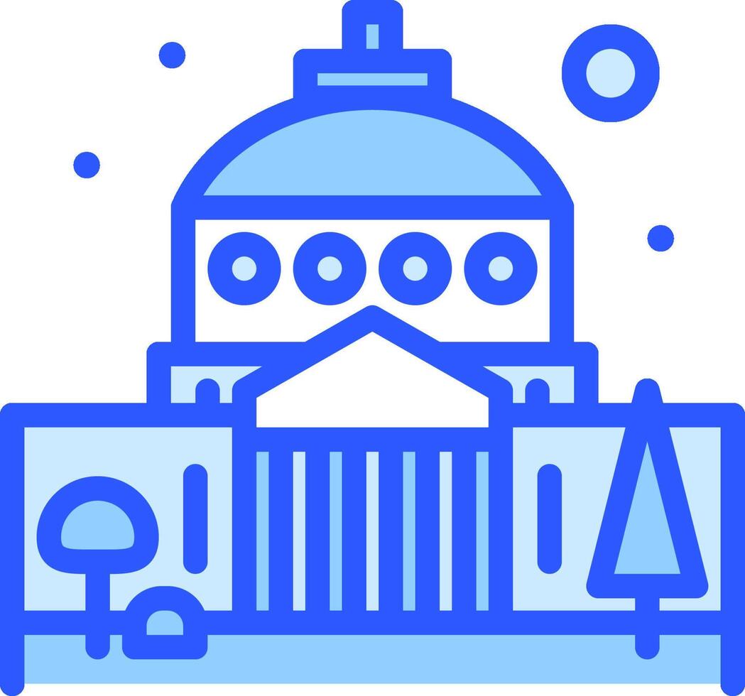 A building with a dome and trees in the background vector
