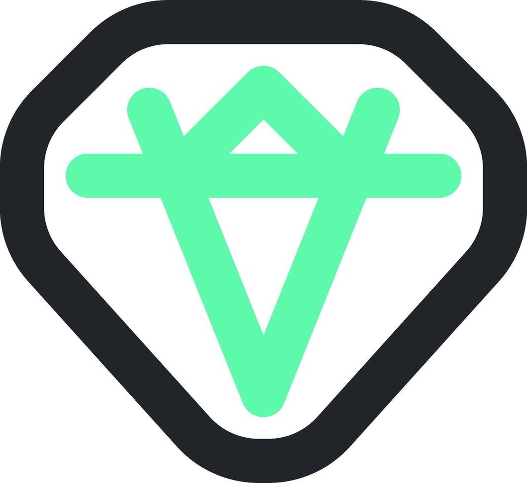 A green diamond with a green arrow on it vector