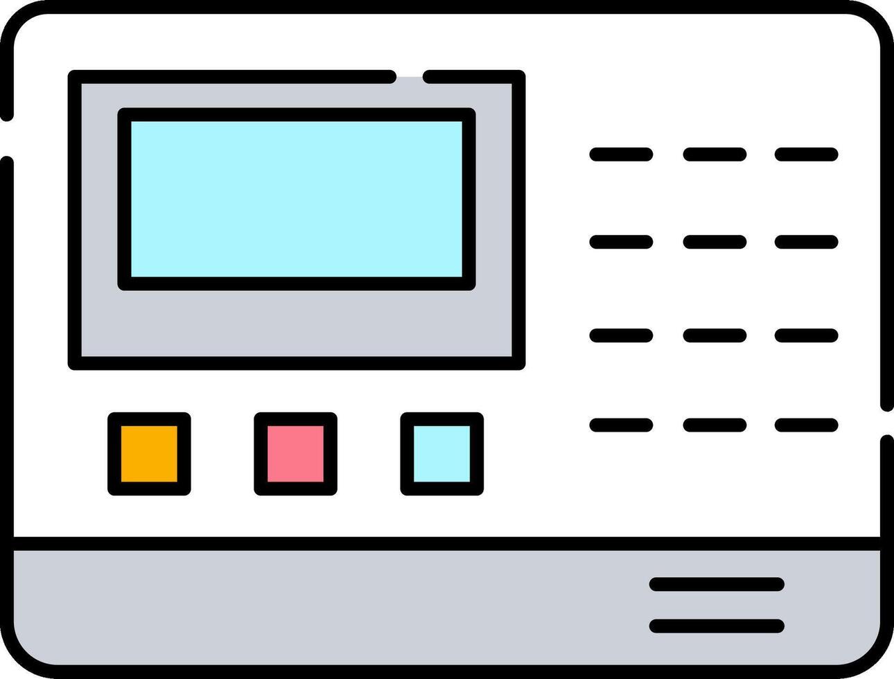 A computer monitor with a keyboard and a monitor vector